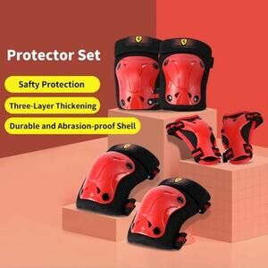 NWT Ferrari Skate Protector Set Medium Skater Kid Kids Knee Pads Skate Set